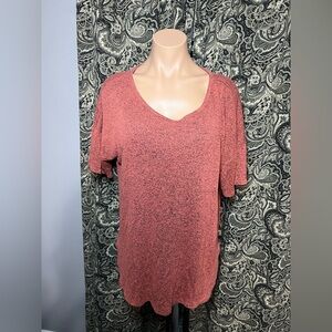 Simply Styled by Sears Women's Mauve Heathered Short Sleeve Top Large